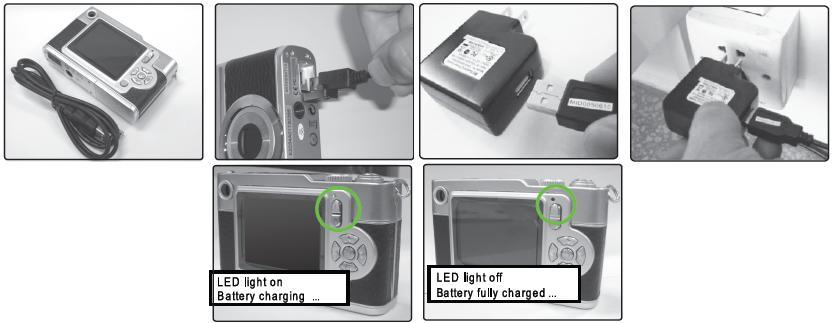 - The charge light will turn off when the battery is fully charged. - The LED charge light is ON while the battery is recharging. - The LED charge light turns off when the battery is fully charged. B.