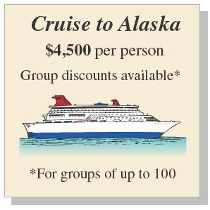 n EXAMPLE 7 Group Discounts To promote group sales for an Alaskan cruise, a travel agency reduces the regular ticket price of $4,500 by $5 for each person traveling in the group. a. Write a linear equation that determines the per-person cost c of the cruise, if p people travel together.