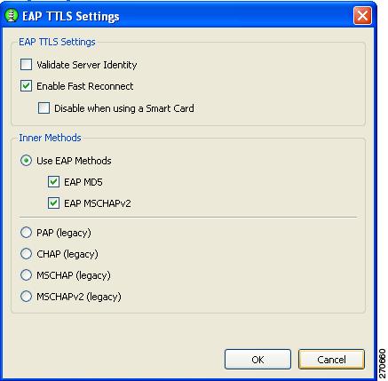 Chapter 2 SSC Management Utility Configuring EAP TTLS The EAP TTLS Settings window enables you to configure EAP TTLS settings (Figure 2-20).