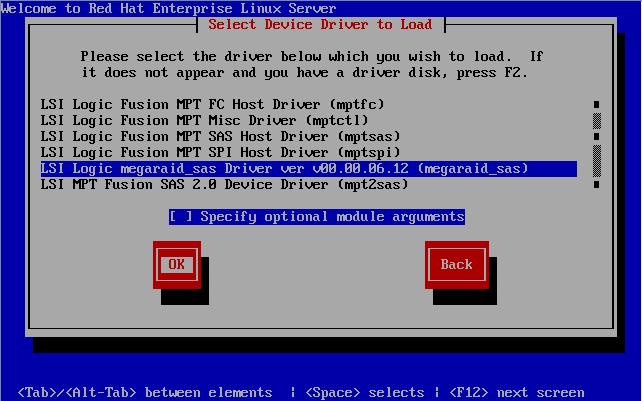 9. The following Select Device Driver to Load dialog box appears.