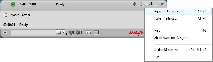 After logging into Avaya one-x Agent, click on shown below.