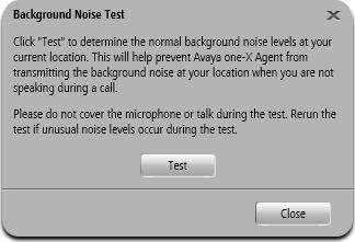 After clicking the Background Noise Test button, the following window is displayed.