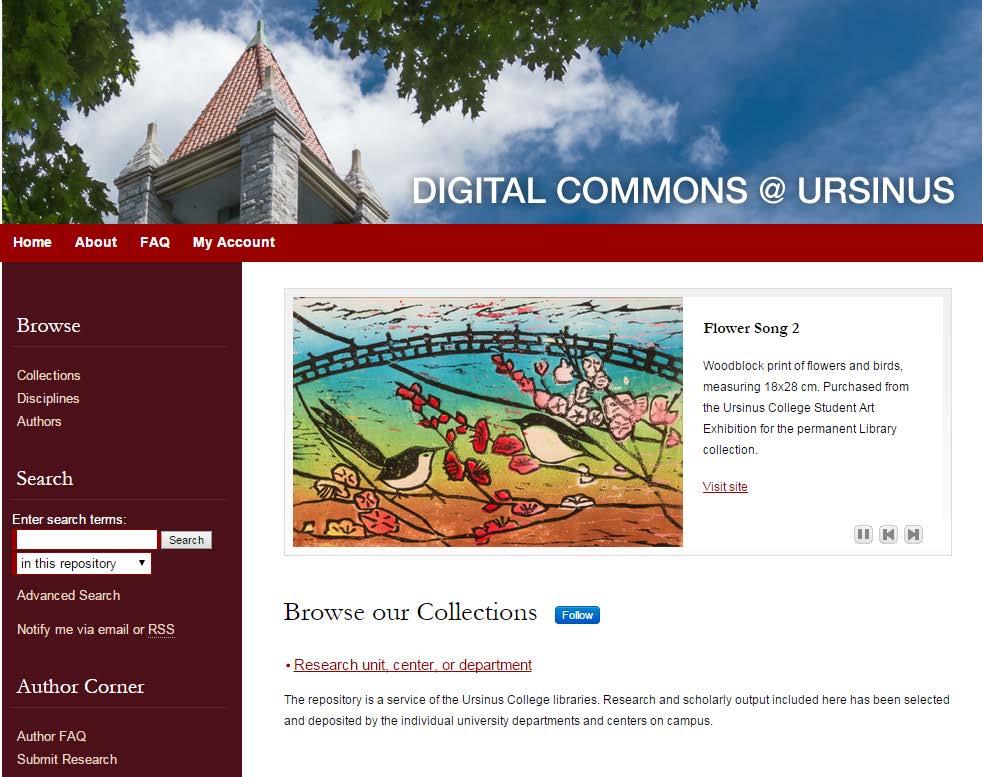 SUBMITTING YOUR PROJECT TO DIGITAL COMMONS @ URSINUS Step 1: Create an account in Digital Commons @ Ursinus