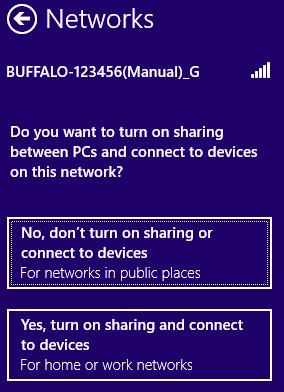 5 Click No, don t turn on sharing or connect to devices.