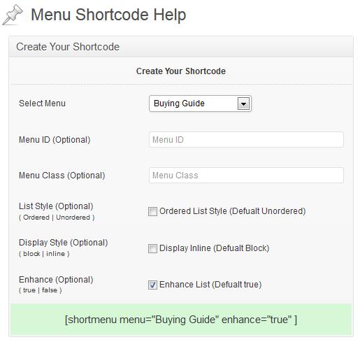 Now click on Shortcode Menus in the sidebar to get to the admin page for this plugin. At the top, look for the Select Menu drop-down box. Then, just pick one of the menus you've created.