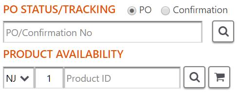 PRODUCT AVAILABILITY PO STATUS: To search for an existing order or inquiry Select PO or Confirmation radio button PO: is your purchase order number Confirmation: is your PO reference # in Lixil