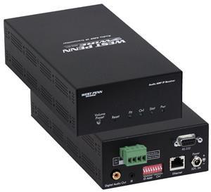 Audio AMP IP AV-IP-AMPTX Transmitter AV-IP-AMPRX Receiver The Audio AMP IP Transmitter and Receiver allows one of two 2CH Analog Audio-in and Mic-in signals to be extended over an IP network, and up