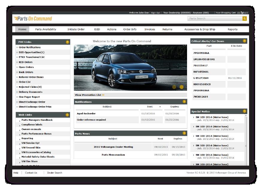 Home Page Guide Header Tabs 2 3 4 1 5 6 7 8 Sections 9 10 11 12 Footer 13 14 15 Header 1 Logo button Returns you to home page from any page 2 Dealer ID Shows your dealership name and number.