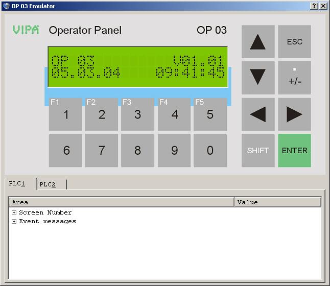 Manual VIPA HMI Chapter 2 Deployment CC 03 - Operator panel Emulate project The OP-Manager provides you with an OP emulator that emulates an OP 03 on your Windows system.