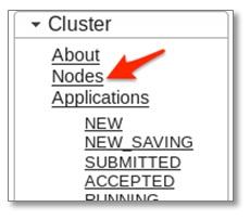 4. Click on the Node HTTP Address to open the Node Manager UI on that specific node.