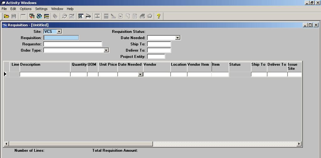 Entering a Requisition Close out of the requisition by clicking the "X" in the right corner of