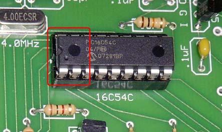 Solder and clip off excess leads. Installing the Microcontroller You will now install the microcontroller (PIC).
