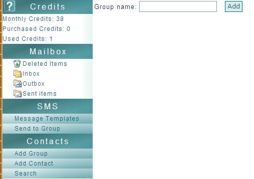 Contacts The Contacts section is where you add your groups or individual contacts.