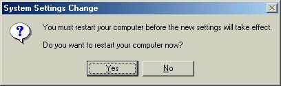You will be asked if you wish to restart your computer.