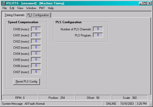 Resetting the PLS Configuration: As an aid to the user the current PLS configuration is displayed in the PLS Configuration tab of this window.