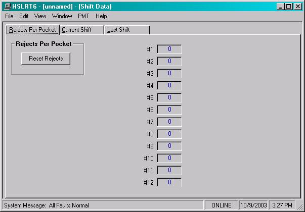 Destination File Number: This is the file number the M4530 will read and write data from. See Appendix B for a description of the data read from and written to an Allen-Bradley PLC. 5.5.4 THE SHIFT DATA WINDOW The Shift Data window is used to view the shift data collected by the M4530.