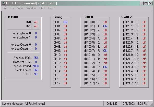5.5.5 THE I/O STATES WINDOW The I/O States window is provided to display states of the inputs and outputs.