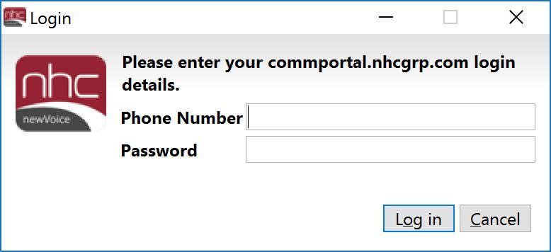 Enter your CommPortal credentials in the Login pane, then click Log in.