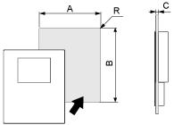 Mounting and Clearance Mounting Panel Cut Dimensions Dimensions in mm A B C 285 ±0.