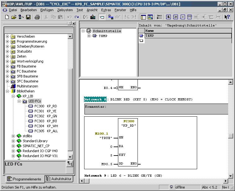 Working with the Procedure 1. Drag a block from the "KP_LIB" library into the program editor. 2.