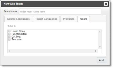 In the Edit Site Team dialog box, click Save. Important: You can set this team to the default team.