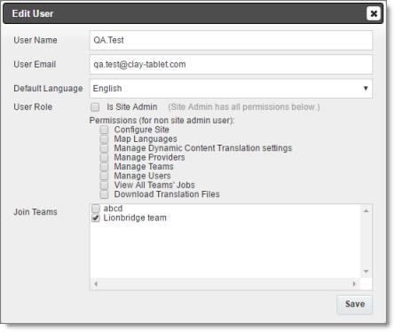 6 Configuring User Access 6.2.2 Editing a User To edit a user: 1. In the Site Administration menu on the left, click Site Users.
