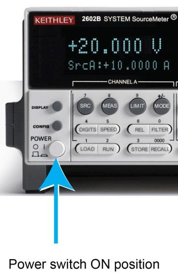 To connect line power: 1. Make sure the front panel power switch is in the off (0) position.