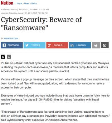 McAfee Lab 2015 threats predictions 4) Ransomware Ransomware will evolve its