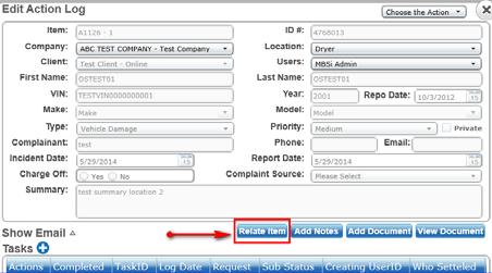 Vendor Comply Quick Start Guide 7 Creating a Related Action Item If there are multiple complaints being filed, click the