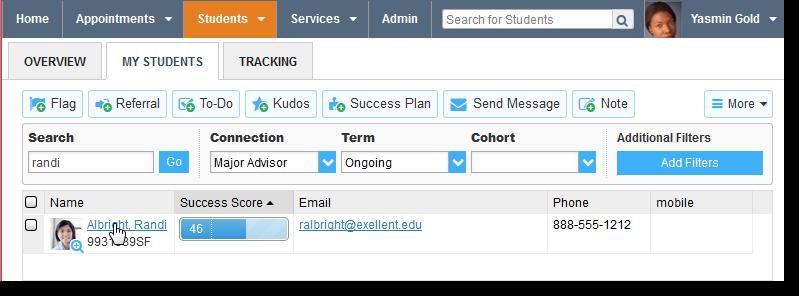 Tracking Items for Your Students When you have a concern with a particular student outside of the Progress Survey periods, raise a