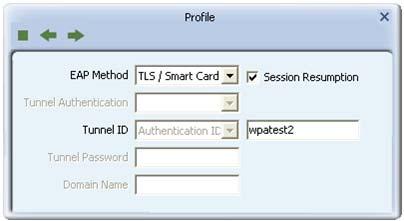 TLS / Smart Card: 1. "Select TLS / Smart Card" from the Authentication type drop-down list.