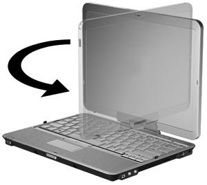 Open the computer display (2). 3.