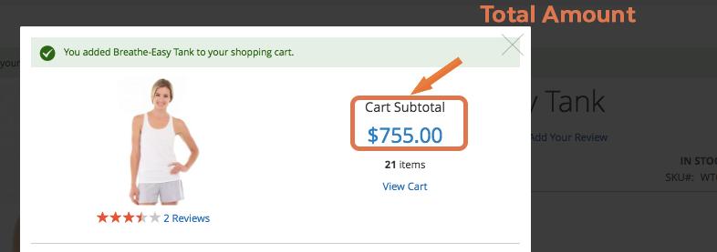 And the Amount in Shopping Cart: How the short description displayed Note: Short description will only be displayed when the