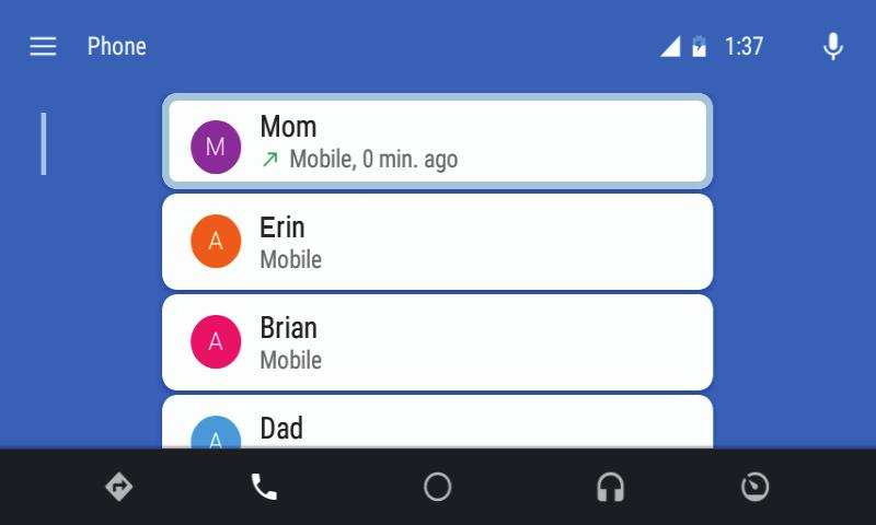 CALLS AND CONTACTS Making calls with Android Auto is as simple as using your smartphone.