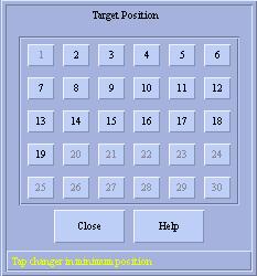 Tutorial Technical descriptions Transformer voltage control 3.3.4 Target position dialog box Use the Target position dialog box to set the tap changer to a specific position.