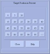 Tutorial Technical descriptions Coil tap changer 3.3.2 Target position in per cent dialog box Use the Target position in per cent dialog box to set the tap changer to a fixed percentage position.