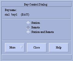Tutorial Technical descriptions Bay 3 Tutorial 3.1 The main dialog box Use the Bay Control dialog box to monitor and control the station/remote switch and to access subfunctions.