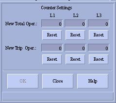 Tutorial Technical descriptions Switch device Table 11: Operation countings dialog box functions Button Conditions Functionality Counter Settings Authorization level 1 or higher Displays the Counter