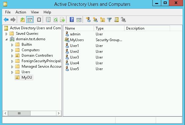 6 SETTING READ ACCESS FOR A USER IN ACTIVE DIRECTORY In this example, we have a specific account created in an OVD dedicated Organization Unit in Microsoft Active Directory.