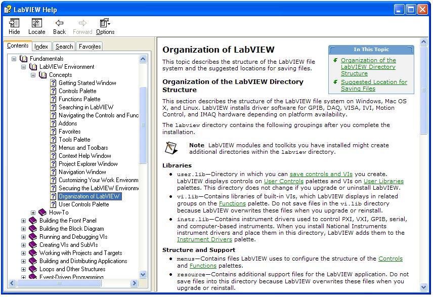 ELEC6021 Research Methods NI USRP Lab 14 3 Exercise 2: The LabVIEW Help The LabVIEW help system is a great place to learn about LabVIEW and to go when you have questions.