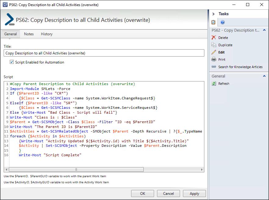 Manager: Figure 2: Scripts Library 5.2 Creating a Script Only SCSM Administrators have permission to create scripts.