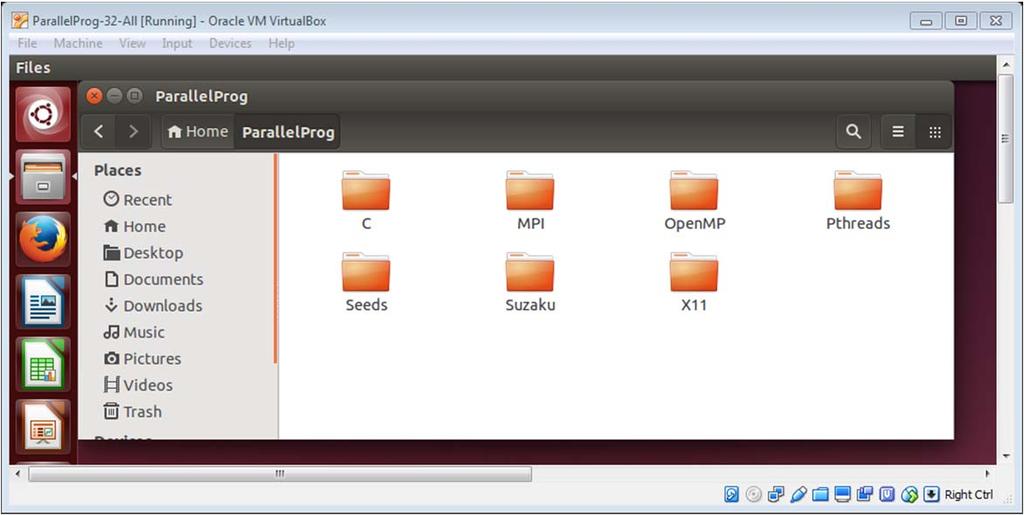 Software Within the provided virtual machine is the following software stack: 2 32-bit Ubuntu Linux OS version 14.04, with VirtualBox guest additions OpenMPI version 1.8.1 Java version 1.