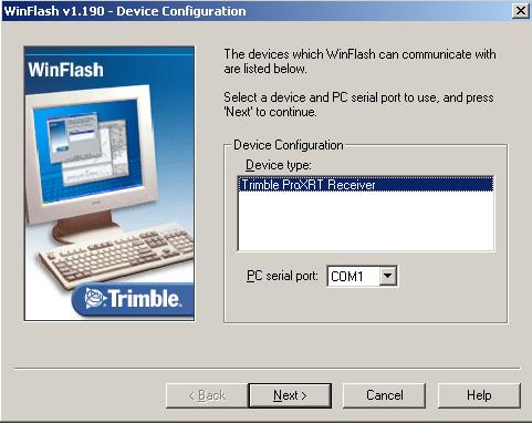 2. Connect the receiver to an office computer: a. Download the WinFlash utility to the office computer. b. Install the WinFlash utility on the office computer. c. Connect the receiver to the office computer.