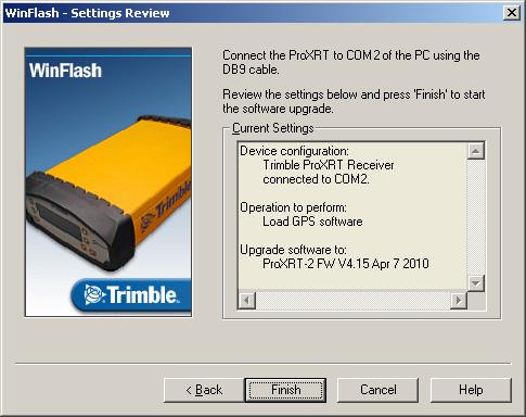 The following dialog appears: f. Click Finish The upload and installation of the firmware starts.