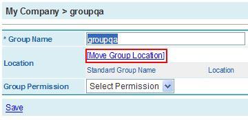 3. In the Location section, click Move Group Location. Move Group Location 4. A folder tree will appear. Click on the folder where you want the group to be moved and click Add.