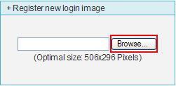 GIF, BMP, PNG and JPEG images can be used as login or logo images. Try to use images close to the optimal size listed near the Browse button, or the image will appear distorted.