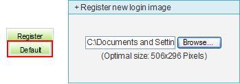 Click Register To reset the login/logo image to the default image After setting the login