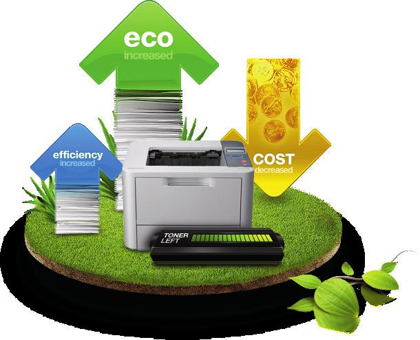 Your Administrator can customize the Eco settings to convert printouts to two or four pages per sheet, as well as print in duplex mode.