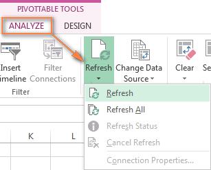 How to refresh a pivot table in Excel Although a pivot table report is connected to your source data, you might be surprised to know that Excel does not refresh it automatically.