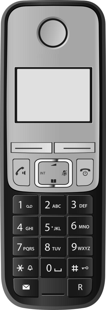 Gigaset C510/C510A The handset at a glance 1 Charge status of the batteries ( page 6) 2 Answering machine icon (C510A only) 3 Signal strength ( page 6) 4 Internal number of the handset 5 Using the